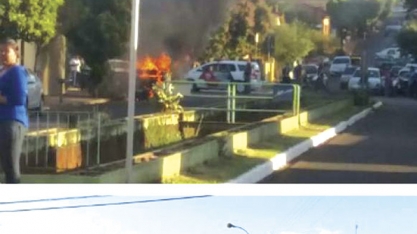 SUSTO - Kombi tem superaquecimento e pega fogo no centro de Sertãozinho
