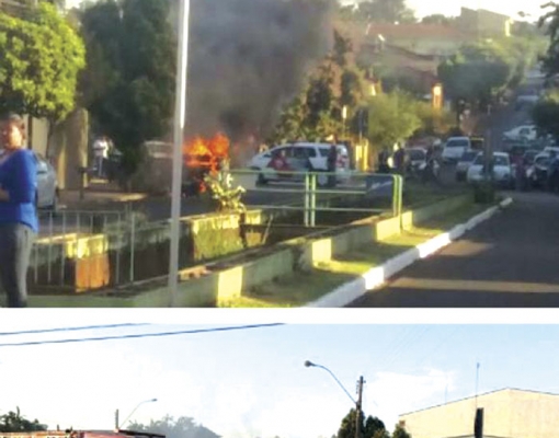 Em chamas: veículo Kombi chamou a atenção de curiosos na última quarta-feira, 4, em Sertãozinho. Motorista não se feriu