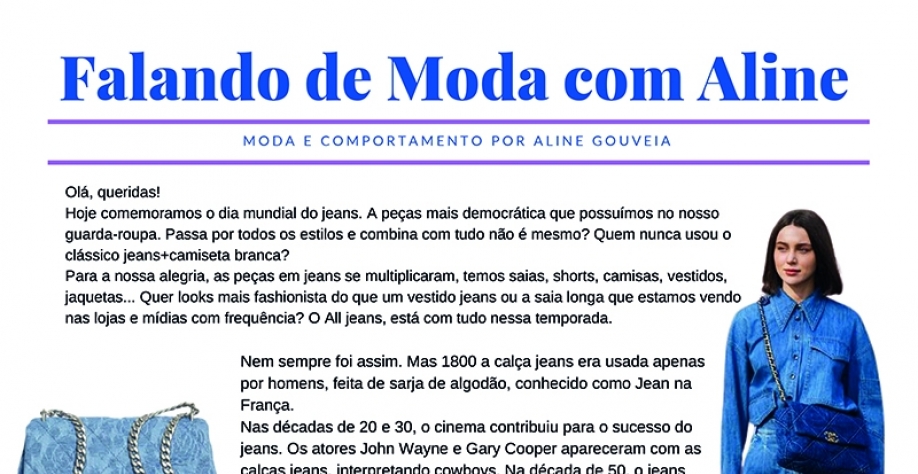 Coluna Falando de Moda com Aline
