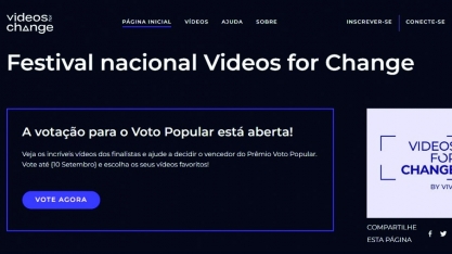 Votação do festival nacional Videos For Change, que destaca vídeos sobre causas sociais feitos por jovens, acontece até 10 de setembro 