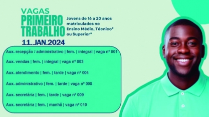 Confira as vagas desta quinta-feira (11) para o programa “Meu Primeiro Trabalho”