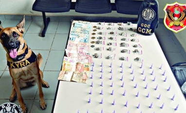 Homem é detido pela Guarda Civil Metropolitana de Sertãozinho, com drogas e uma quantidade de dinheiro