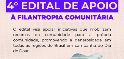 Dia de Doar abre edital para apoiar campanhas e coalizões de filantropia comunitária com R$ 40 mil