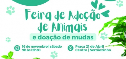 Prefeitura realiza feira de adoção de animais e doação de mudas neste sábado