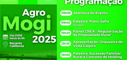 Agro Mogi 2025 reforça protagonismo do agronegócio regional com evento gratuito, atrações variadas e ações solidárias