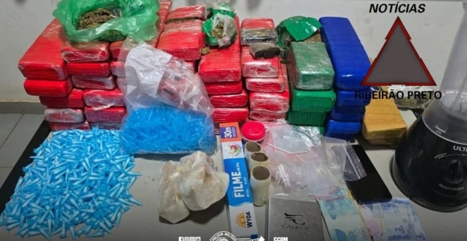 Traficante é preso com mais de 30 kg de drogas em Sertãozinho