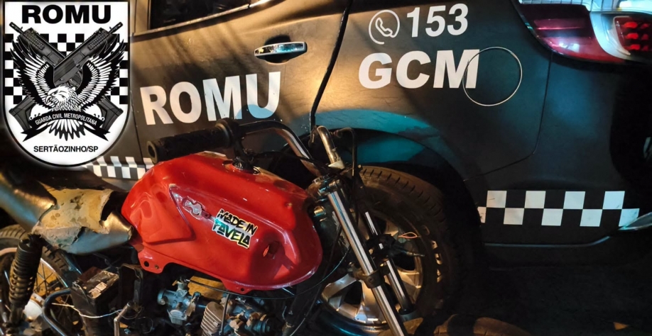 GCM de Sertãozinho recupera motocicleta furtada e apreende adolescente durante patrulhamento