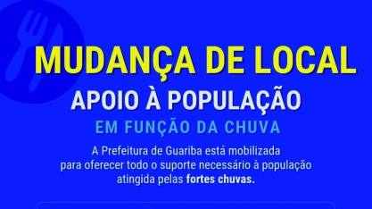 MUDANÇA DE LOCAL – APOIO  À POPULAÇÃO